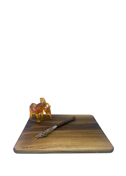 Yellow Elephant Detail Wooden Cheese Plate