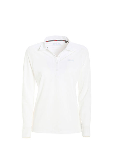 Slam Ws Tech Pique Polo Ls Beyaz Uzun Kollu Kadın Spor T-shirt