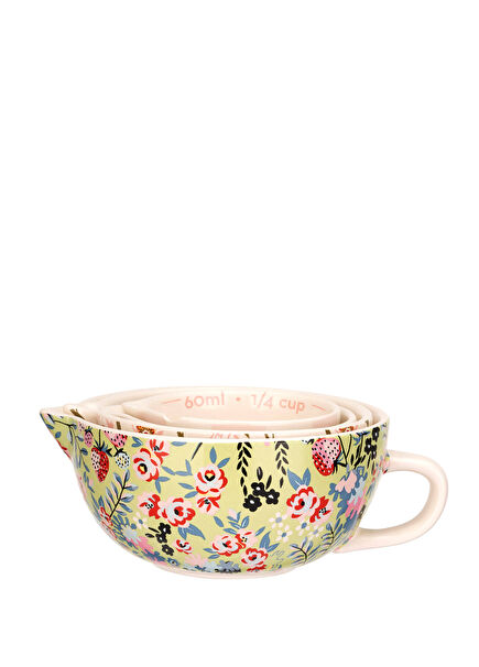 Painted Table Beyaz Porselen Ölçü Kabı Seti