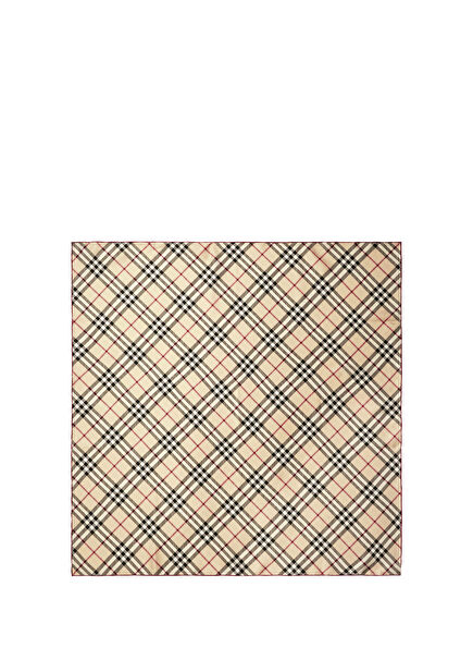 Check Krem Rengi İpek Kadın Atkı