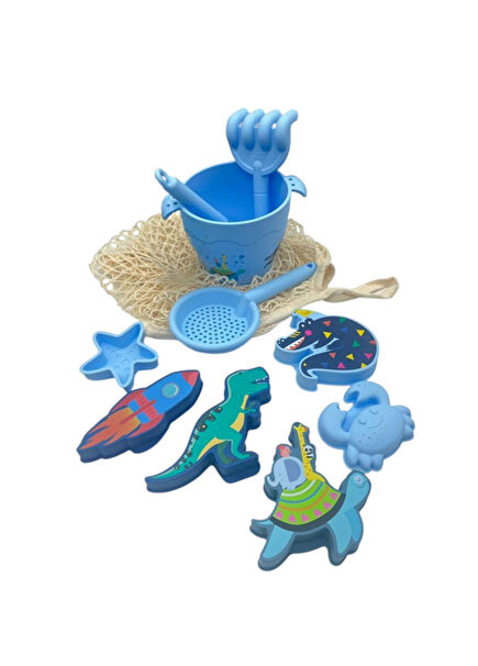 Blue Silicone Beach Toy Set