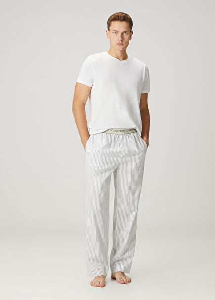 White Striped Pajama Bottoms