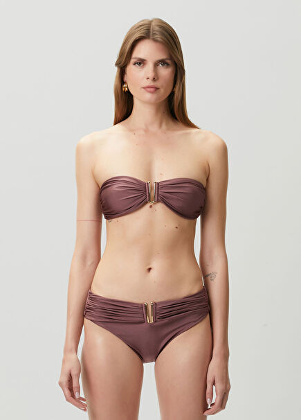 Elysia Mürdüm Büzgülü Bikini Üstü
