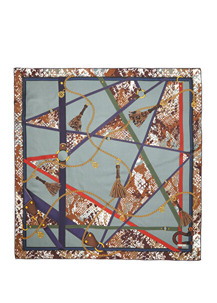 Harness Bej 90x90 cm İpek Twill Eşarp