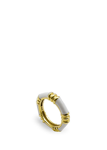 Lea Gold White Women's Silver Ring