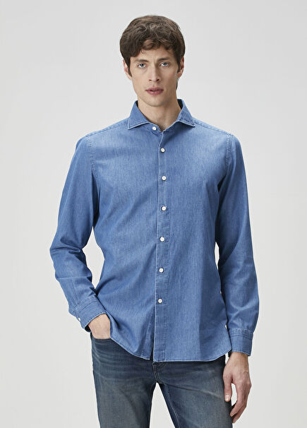 Dark Blue Denim Shirt