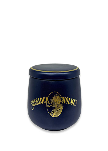 Sherlock Holmes El Yapımı Mavi Seramik Pipo Tütün Kavanozu 