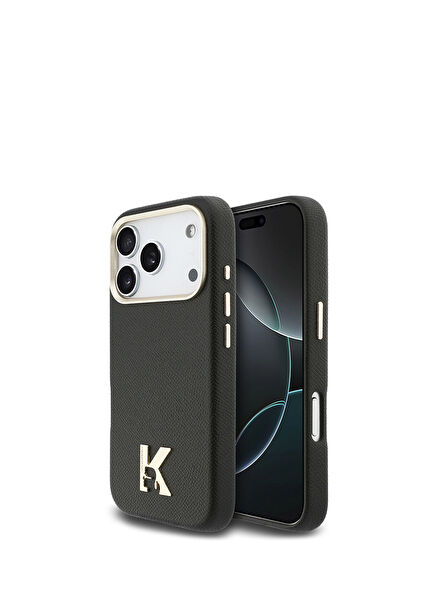 iPhone 17 Pro Gold Camera Frame Magsafe Compatible Black Phone Case with Khead Logo