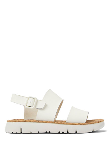 Oruga Beyaz Deri Kadın Spor Sandalet 