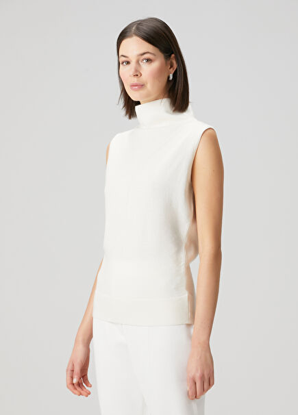 Ecru Wool Knit Blouse