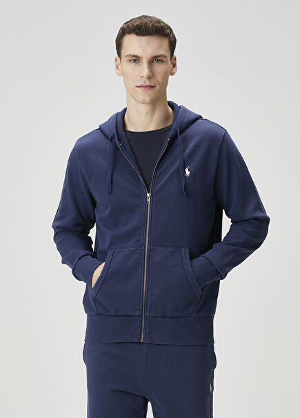 Navy Blue Hooded Sweatshirt