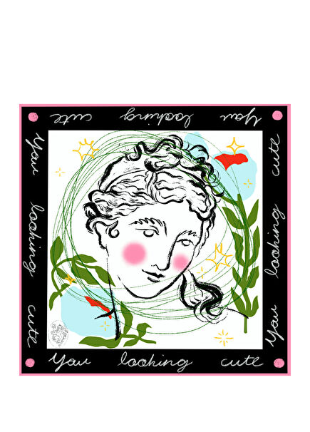 Creo You Looking Cute Pamuk Kadın Fular