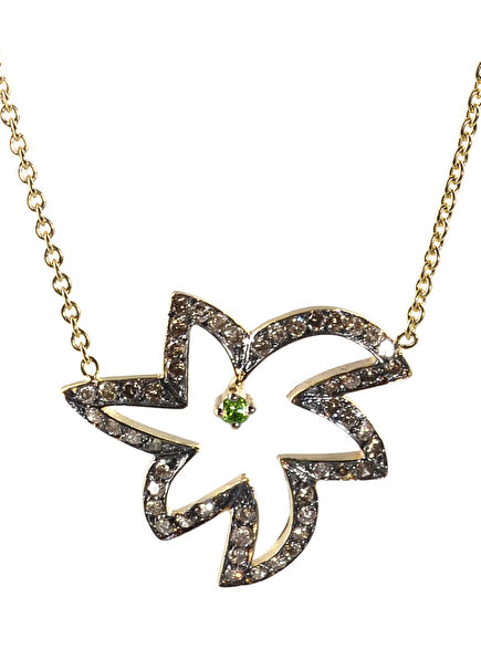 Leaf Shaped Women's Gold Necklace
