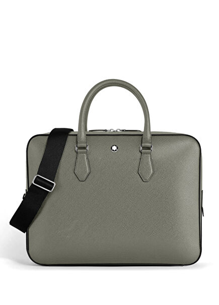 Sartorial Medium Grey Leather Briefcase