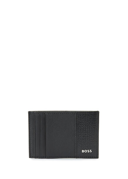 Siyah Logo Detaylı Erkek Deri Kartlık