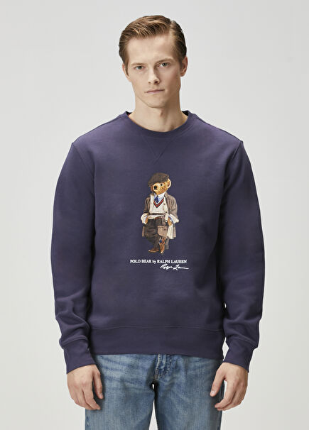 Blue Logo Printed Sweatshirt