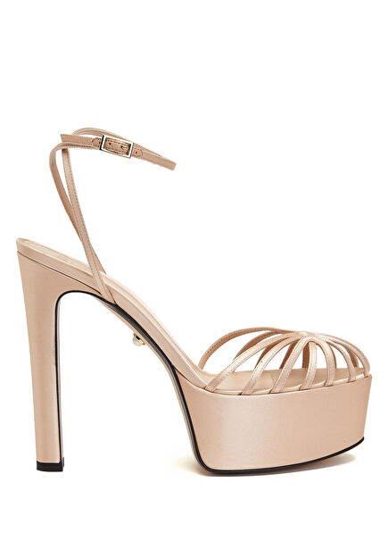 Beige Silk Heels