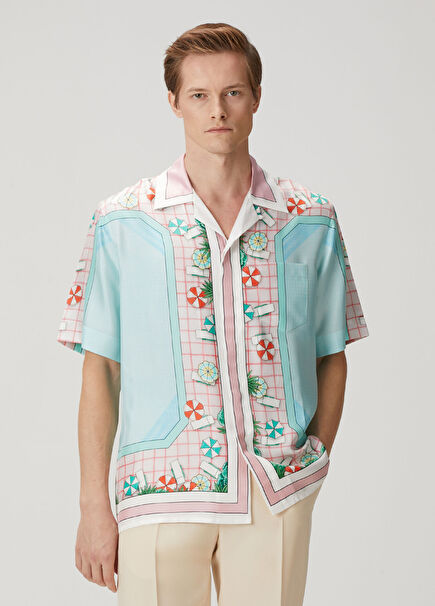 Copacabana Desenli Kısa Kollu İpek Gömlek