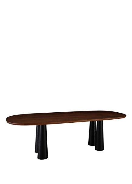 Hashira Walnut Masif Ahşap Yemek Masası