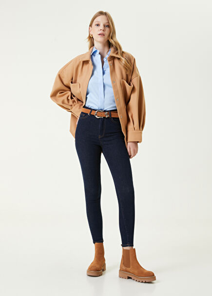 Lacivert Skinny Push Up Jean Pantolon