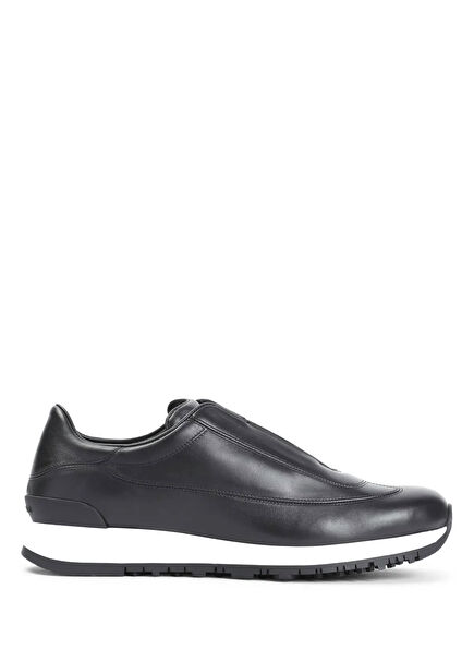 Black Men's Leather Sneakers