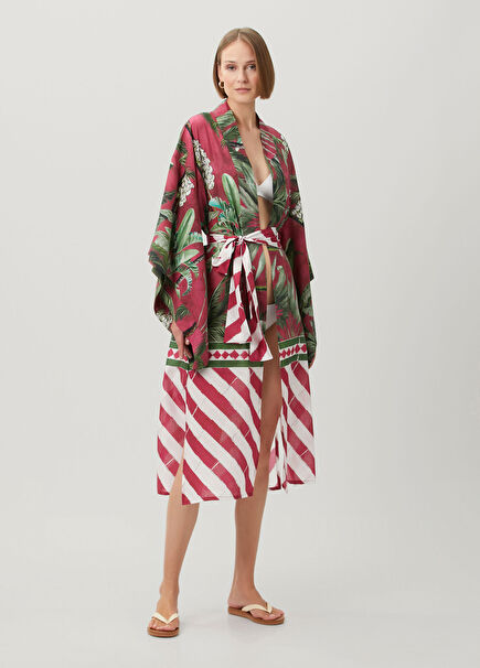 Summer Cherry Patterned Kaftan