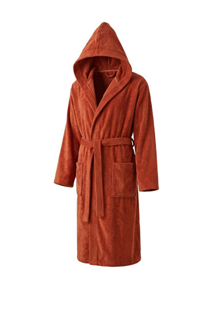 Forehead Tile Cotton Hooded Unisex Bathrobe