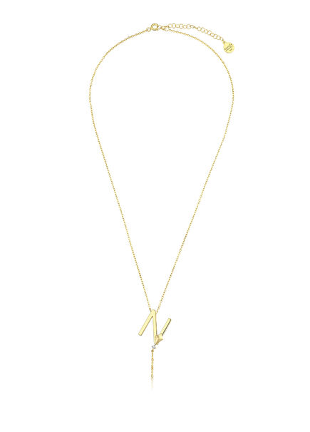 Deniz N Harfi Gold 14 Ayar Altın Kadın Kolye