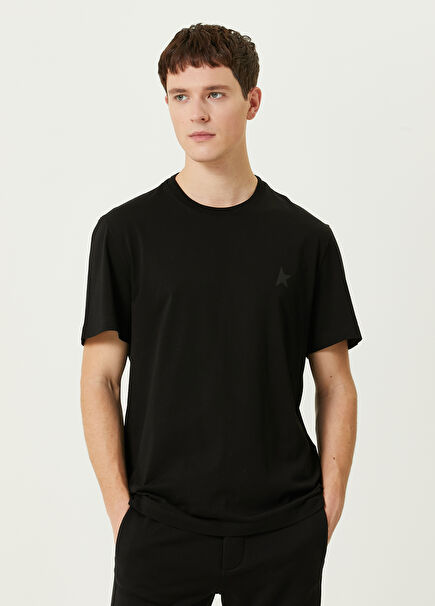 Siyah Bisiklet Yaka T-shirt