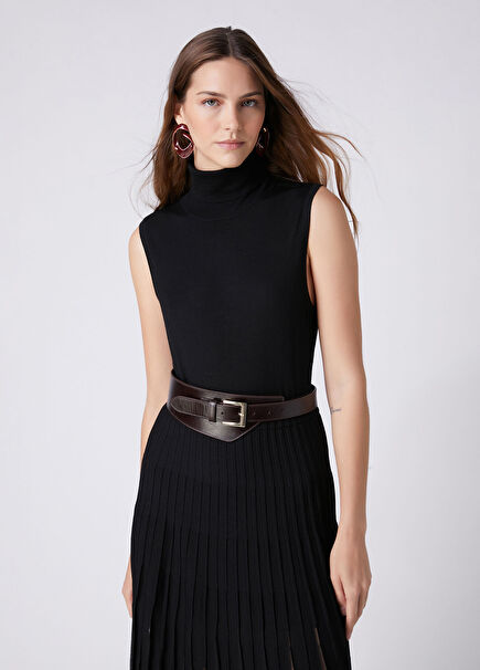 Black Basic Wool Sweater