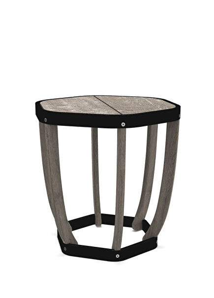 Swing Teak Pickled Black Side Table 47 x 50 cm