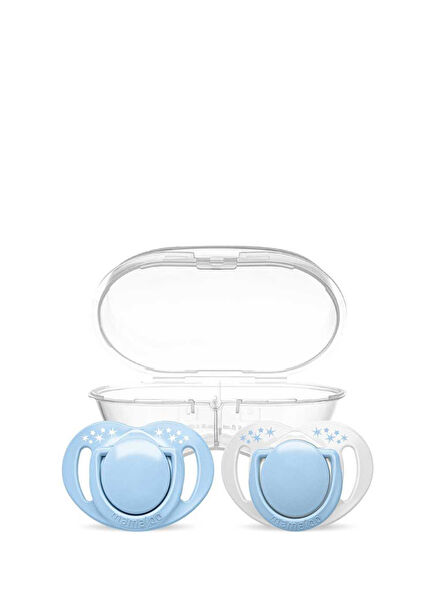 Powder Blue 0+ Months Storage and Sterilization Boxed 2-Piece Orthodontic Pacifier