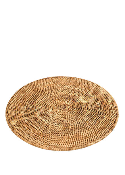 Bej Hasır Yuvarlak Servis Altlığı 40 cm