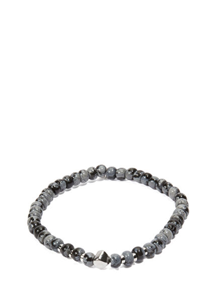 Nepal Nugget Siyah Obsidyen Erkek Bileklik