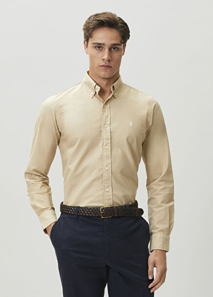 Regular Fit Kahverengi Oxford Gömlek