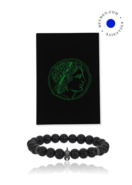 Marcus & Helmet Oniks Bileklik Mini Erkek Hediye Seti