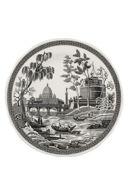 Heritage Black Patterned Porcelain Dinner Plate