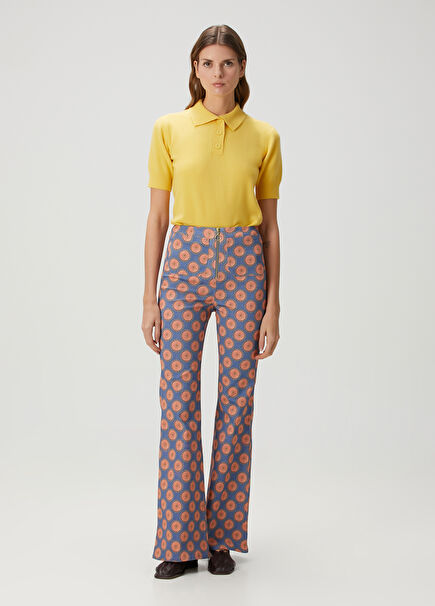Carnelian Blue Patterned Trousers