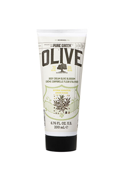 Pure Greek Olive Body Cream Olive Blossom Zeytin Çiçeği Saf Zeytinyağlı Vücut Kremi 200 ml