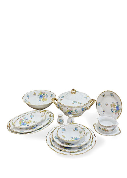 Beyaz Porselen 77 Parça 12 Kişilik Yemek Takımı