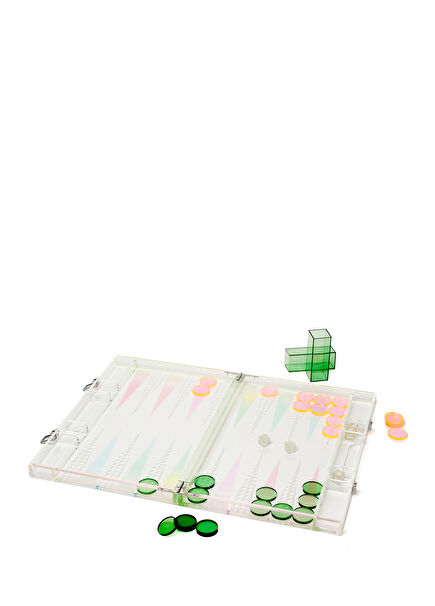 Ombre Lucite Backgammon Sherbert Game