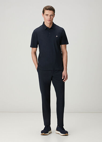 Navy Blue Waist Corded Chinos