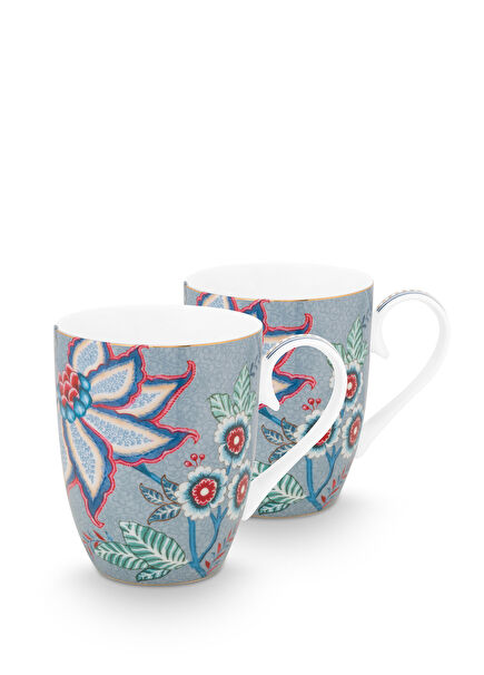 Flower Festival Patterned 2-Piece Porcelain Mug
