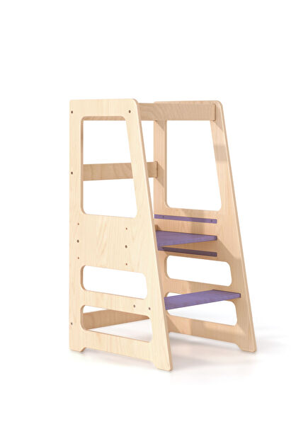 Mor Ahşap Ayarlanabilir Öğrenme Kulesi