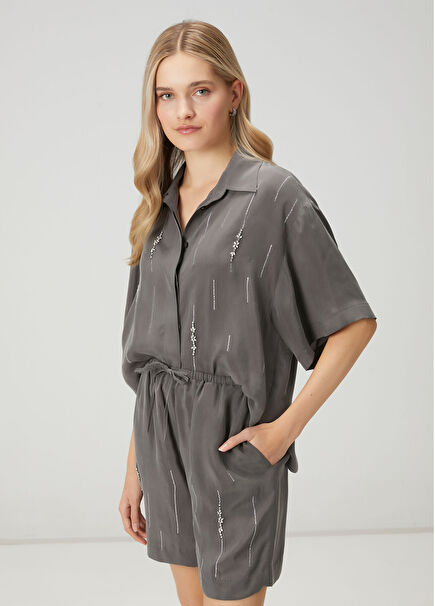 Anthracite Stone Cupro Shirt