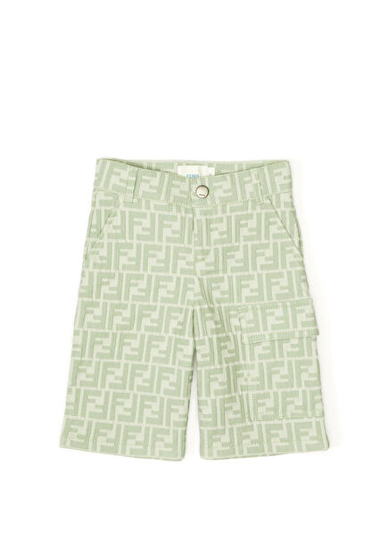 Light Green Logo Jacquard Cargo Pants