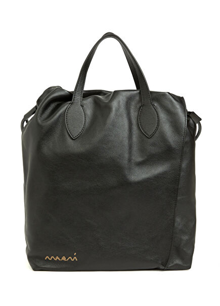 Scrunchie Siyah Erkek Deri Sırt Çantası