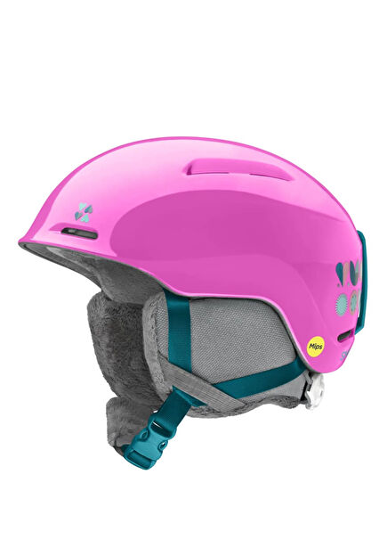 Glide Jr. Mips Vivid Pink Hearts Kids Ski Helmet