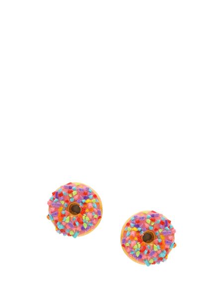 Pink Donut Shaped Girls Clip Earrings