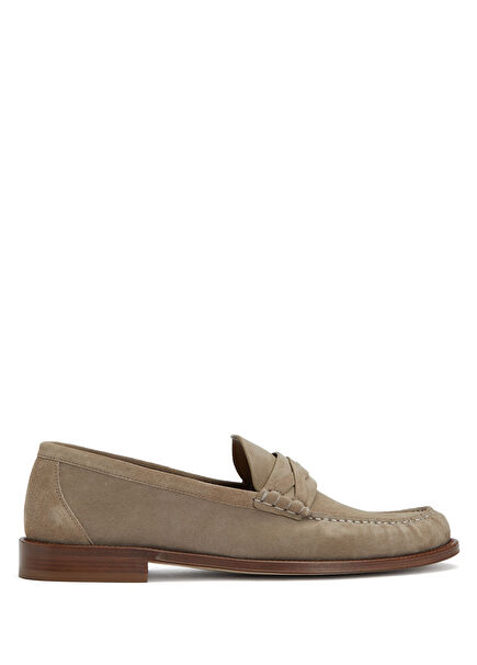 Beige Men's Leather Loafer